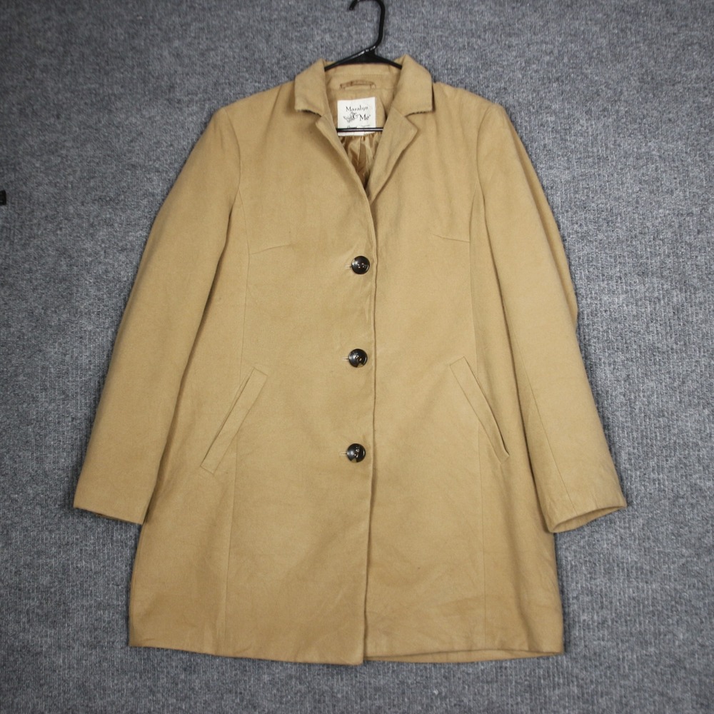 Marilyn‎ & Me Women Tan Button Front Coat Jacket Outerwear Size XL
